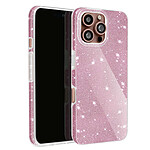 Avizar Coque Paillette pour iPhone 16 Pro Hybride Design Glamour Rose clair