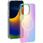 BigBen Connected Coque MagSafe Hybride aux Reflets Holographiques pour iPhone 15 Pro Max Multicolore
