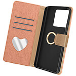 Avizar Étui Bandoulière pour Xiaomi 13T et 13T Pro Clapet Pochette Zippée Abricot