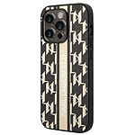 Karl Lagerfeld Coque pour Apple iPhone 14 Pro Max PU Monogram Stripe Noir