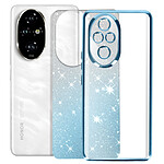 Avizar Coque pour Honor 200 Pro Motif Paillette Dégradé Caméra Protégée Bleu clair
