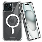 Coque Magsafe pour iPhone 15 Silicone Gel Coins Renforcés Antichoc Transparent