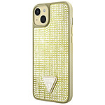 Guess Coque pour Apple iPhone 15 Triangle Diamond Dorée Guess Coque pour Apple iPhone 15 Triangle Diamond Dorée