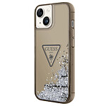 Guess Coque pour Apple iPhone 14 Plus Glitter Palm à paillettes Noir