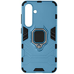 Avizar Coque pour Samsung S24 et S25 Anneau Support Bi-matière Antichoc Bleu clair