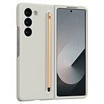 Avizar Coque Samsung Galaxy Z Fold 6 Soft Touch avec Stylet Tactile Gris clair