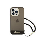 Guess Coque pour Apple iPhone 14 Pro Colors avec lanière perlée Noir Guess Coque pour Apple iPhone 14 Pro Colors avec lanière perlée Noir