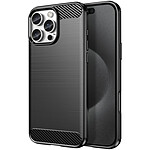 Avizar Coque pour iPhone 16 Pro Antichoc Design Carbone Brossé