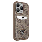 Guess Coque pour Apple iPhone 14 Pro Max PU 4G Porte-cartes Marron Guess Coque pour Apple iPhone 14 Pro Max PU 4G Porte-cartes Marron