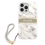 Guess Coque pour Apple iPhone 13 Pro Marble Strap Gris