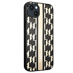Karl Lagerfeld Coque pour Apple iPhone 14 Plus PU Monogram Stripe Noir