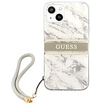Guess Coque pour Apple iPhone 13 Mini Marble Strap Gris