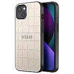 Guess Coque pour Apple iPhone 13 PU Croco Beige