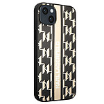 Karl Lagerfeld Coque pour Apple iPhone 14 PU Monogram Stripe Noir