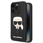 Karl Lagerfeld Coque pour Apple iPhone 14 Pro Karl's Head Noir