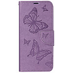 Avizar Étui pour Samsung A35 5G Portefeuille Papillon avec Dragonne Violet