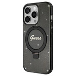 Guess Coque Magsafe pour Apple iPhone 15 Pro TPU Ring Stand Noir