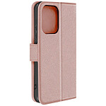 Avizar Étui pour Xiaomi Redmi Note 13 4G Portefeuille et Support Vidéo Rose champagne