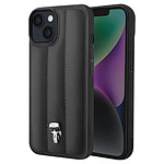 Karl Lagerfeld Coque pour Apple iPhone 14 PU Puffy Ikonik Pins Noir