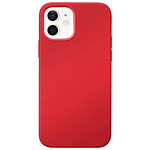 Jaym Coque pour Apple iPhone 12 Mini Premium Silicone Microfibre Rouge