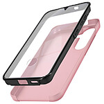 Avizar Coque Intégrale pour Samsung S24 Rigide et Avant Souple Tactile Rose champagne