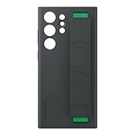 Samsung Coque pour Samsung S23 Ultra Silicone Finition Mate avec Lanière Original  Noir