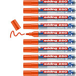 EDDING Marqueur pour Tableaux blancs 250 Corps Alu Orange Pointe Ronde 1,5-3 mm x 10