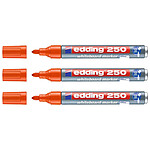EDDING Marqueur pour Tableaux blancs 250 Corps Alu Orange Pointe Ronde 1,5-3 mm x 3