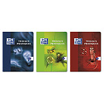 OXFORD Cahier TP piqûre 17x22 cm 48 pages Seyès+48 pages unies coloris aléatoires x 10