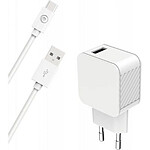 BigBen Connected Chargeur Secteur USB A 3A FastCharge + Câble USB A/USB C Blanc