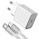 Force Power Chargeur Secteur 30W Power Delivery + Câble USB C/Lightning Blanc