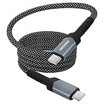 Swissten Câble USB-C vers USB-C 60W Charge Rapide avec Enroulement Magnétique Anti-nœuds Noir