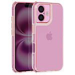 Avizar Coque pour iPhone 16 Coins Antichoc Bumper Rose champagne