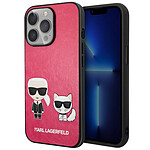 Karl Lagerfeld Coque pour Apple iPhone 13 Pro PU Karl & Choupette Rose