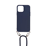 Avizar Coque pour iPhone 13 avec Cordon en Nylon et Chaîne en Résine Bleu