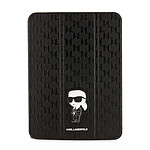 Karl Lagerfeld Étui pour iPad Pro 11 pouces 2022 Folio Saffiano Collection Ikonik Karl NFT Noir