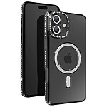 Avizar Coque Diamant pour iiPhone 16 Plus Protection MagSafe Contour Strass