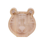 Avizar Tirelire en Bois Modèle Tête de Tigre avec une Façade en Plexiglass Beige