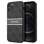 Guess Coque pour Apple iPhone 12 Pro Max Stripe Gris
