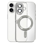 Avizar Coque MagSafe pour iPhone 16 Silicone Contour Chromé