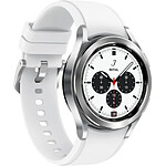 Samsung Galaxy Watch 4 Classic 42 mm GPS Aluminium Argent + Bracelet Blanc - Reconditionné