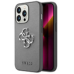 Guess Coque pour Apple iPhone 13 Pro PU Saffiano 4G Gris