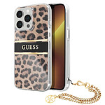 Guess Coque pour Apple iPhone 13 Pro Leopard avec breloque Léopard