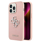 Guess Coque pour Apple iPhone 13 Pro PU Saffiano 4G Rose
