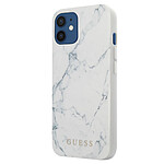 Guess Coque pour Apple iPhone 12 Mini Marble Blanc