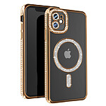 Avizar Coque Diamant pour iPhone 11 Protection MagSafe Contour Strass
