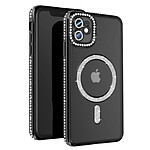 Avizar Coque Diamant pour iPhone 11 Protection MagSafe Contour Strass