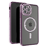 Avizar Coque Diamant pour iPhone 13 Pro Max Protection MagSafe Contour Strass
