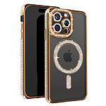 Avizar Coque Diamant pour iPhone 15 Pro Max Protection MagSafe Contour Strass