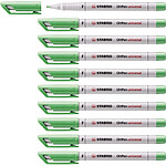 STABILO Feutre pour Transaprent OHPen encre soluble Pointe fine vert x 10
